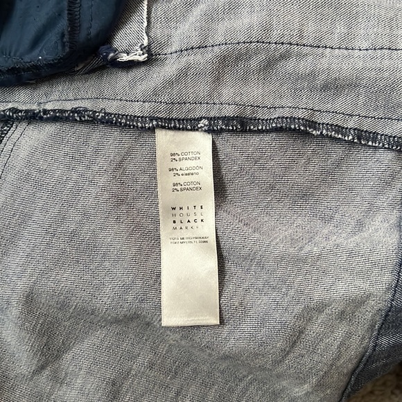 WHITE HOUSE BLACK MARKET Light Blue Lightweight Canvas Moto Jacket Size 8 - Picture 6 of 6